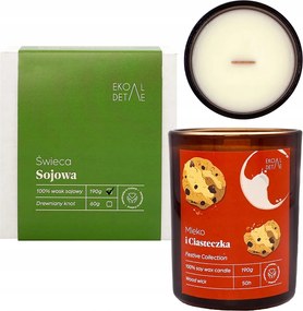 Szójagyertya üvegben Karácsonyi tej és keksz 190 g ökoRészletek Ajándék