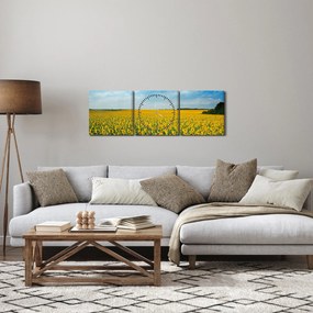 Kép - napraforgó (órával) (90x30 cm)