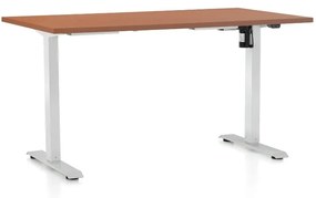 OfficeTech A állítható magasságú asztal, 120 x 80 cm, fehér alap, cseresznye