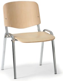 ISO fa szék - króm lábak, bükkfa