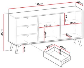 PM FOREST 2D3S kétajtós komód
