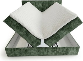 Kárpitozott boxspring ágy DIRELIS VIBE 160x200 cm sötétzöld Matrac: Bonell rugós matrac