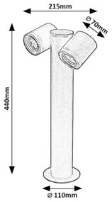 Rabalux 77113 - Kültéri lámpa ENOL 2xGU10/35W/230V IP44