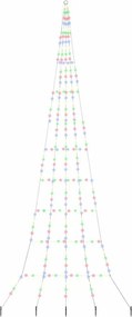 vidaXL LED Karácsonyfák talajráccsal 276 LED-del Sokszínű 511 cm Fém