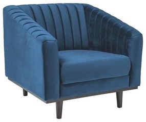 Asprey Velvet fotel, kék / fekete