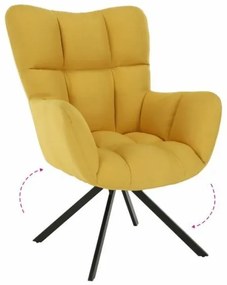 KOMODO forgó fotel sárga/fekete lábak