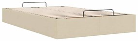 Ottomán krémszínű szövet ágykeret matrac nélkül 120x200 cm