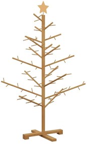 Fából készült Karácsonyfa állvánnyal Barna 125 cm Tömör fenyőfa