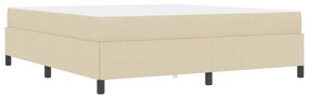 Boxrugós ágy Krém és fekete 180 x 200 cm Textil és mérnöki fa