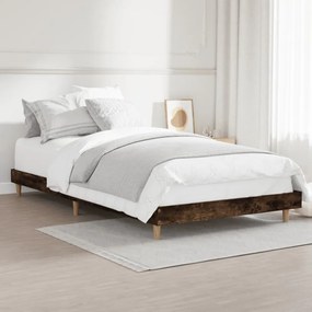 füstös tölgy színű szerelt fa ágykeret matrac nélkül 100x200 cm