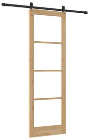 Egyszerű Csúszó Ajtó Barna 78 x 232 cm Fa és fém
