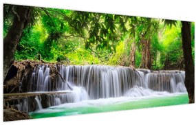 Kép egy vízesésről Kanchanaburiban, Thaiföldön (120x50 cm)