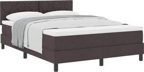 vidaXL Boxrugós ágy matracmal Sötét Barna 160 x 200 cm szövet
