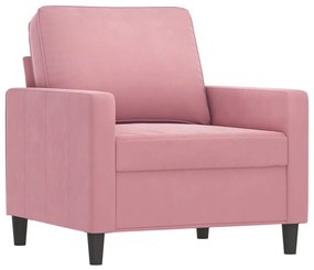 rózsaszín bársony kanapéfotel 60 cm