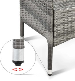 Casaria® Kerti rattan garnitúra Bali 1+8 - szürke/antracit