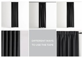 Fekete sötétítő termo függöny 140x245 cm Pleat – Restilo