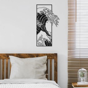 Fém fali dekoráció, wave, 34x62 cm