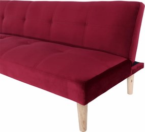 Kanapé széthúzhatós, bordó/tölgy, ALIDA