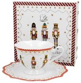 Porceláncsésze+alj, 190ml, dobozban Christmas Nutcracker