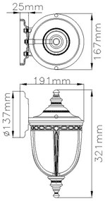 Feiss - Kültéri fali lámpa ENGLISH BRIDLE 1xE27/60W/230V IP44
