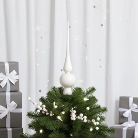 Fehér üveg csúcsdísz 25,5cm