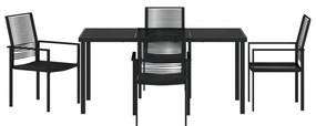 5 darabos kerti étkező szett Fekete PVC Rattan