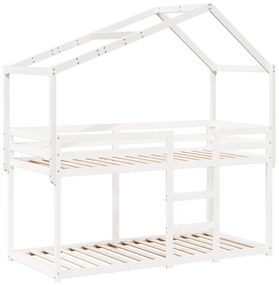 fehér tömör fenyőfa gyerekágytető 213 x 85,5 x 144,5 cm
