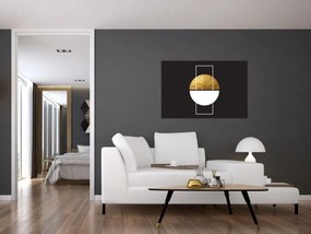Kép - Absztrakció arany és fekete N⁰1 (90x60 cm)