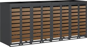 vidaXL Gurulós kuka tároló 3 kukához Antracit 340 x 77.5 x 115.5 cm