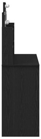LED világításos Sminktükör Fekete Tölgy 96x40x142 cm