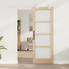 Csúszóajtó Barna 73.5 x 198.5 cm Fa és fém