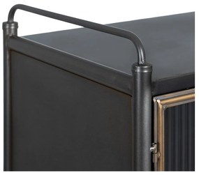 Fekete fém tálalószekrény 58x150 cm Brick – Ixia