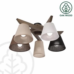 Brilagi - LED mennyezeti lámpa ANTHONY 5xE14/40W/230V tölgy-dió