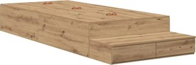 vidaXL Ágykeret tárolóval fiókkal Artisan tölgy 100 cm Faanyag