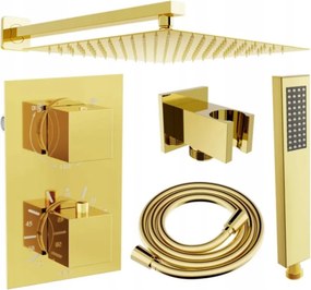 Mexen Cube DR02 süllyesztett zuhanykészlet 25 cm-es esőzuhannyal, arany - 77502DR0225-50