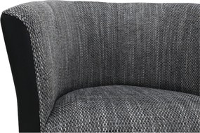 Klub fotel, fekete textilbőr/ szürke szövet, CUBA