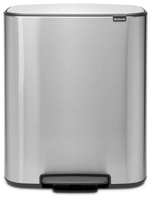 Matt ezüstszínű acél szelektív pedálos szemetes 60 l Bo – Brabantia