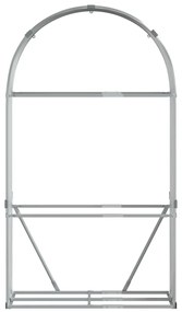 ezüstszínű horganyzott acél rönktartó 120 x 45 x 210 cm