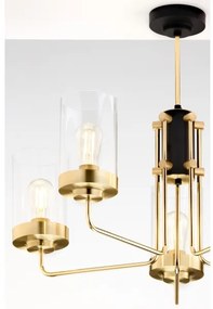 Jupiter 2088 - Rúdos csillár RAMIREZ 5xE27/15W/230V arany/fekete