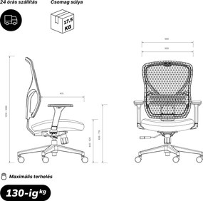Fekete forgó irodai fotel ORBIT