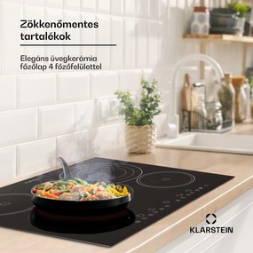 Klarstein Virtuosa, beépített főzőlap, 6500 W, 59 x 52 cm, üvegkerámia