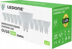 10x Led izzó GU10 10W Hideg szín Prémium energiatakarékos Led szett