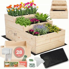 Magasított ágyás zöldséges fa lépcsőzetes impregnáló 45x60x90 öko