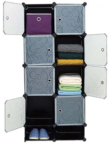 Műanyag elemes szekrény-fekete