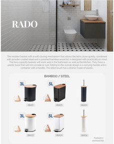 BISK Erga Rado, álló WC kefe, fekete-barna, ERG-08425