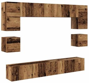 TV szekrény garnitúra 8 pcs Régi fa 100 x 30 x 30 cm Faanyag