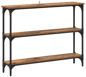 Konzolasztal Régi fa 100 x 22.5 x 75 cm Műgyanta fa és Fém