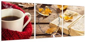 Kép - Őszi csésze tea (órával) (90x30 cm)