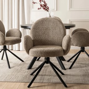 Fortó Étkezőszék Barna Bouclé Kárpittal. MUSSO