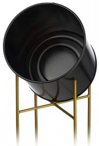 Fém virágcserép OSLO 95x17 cm fekete/arany